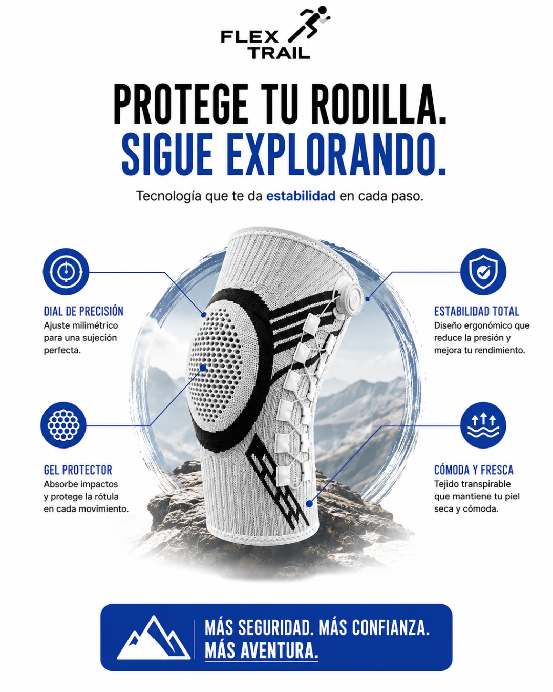 Rodillera Regulable Tecnología FLEXTRAIL
