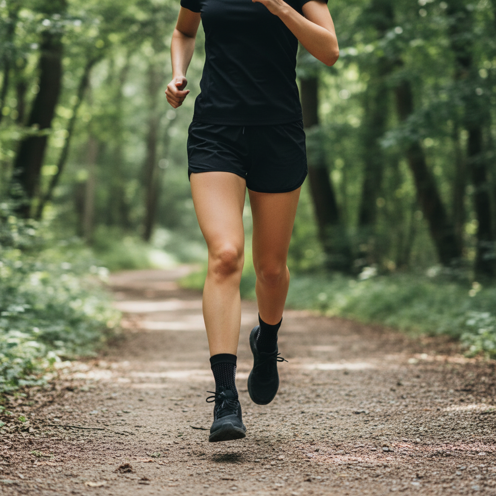 Runner con calcetín de compresión más corto